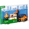 Image de Chariot élévateur BRIO 33573 pour circuit de train en bois avec figurine incluse dès 3 ans