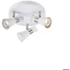 Image de Plafonnier GU10 7W 3 têtes orientables blanc et nickel - Markslöjd - Folie