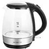Image de EMERIO WK-125145 Bouilloire sans fil verre noir argent Contenance: 1.2 l