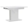 Image de Pluto table de salle à manger 90x120cm verre extenstible avec plateaux supplémentaires blanc.