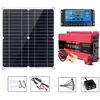 Image de 12V 200W Kit Panneau Solaire Contrôleur De Chargeur De Batterie+Onduleur 6000W Pour Voiture Rv Caravane Bateau Automobiles