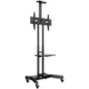 Image de Pied TV - MULTIBRACKETS - Modèle universel - Hauteur 1200-1500 mm - VESA max 600x400 - Roulettes & tablette