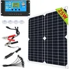Image de Kit Panneau Solaire 25W + Contrôleur de charge solaire pour Système Hors Réseau Charge la Batterie 12V de Camping-car/Bateau