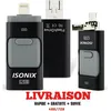 Image de ISONIX Clé USB 64 go 3 en 1 Compatible IOS/Android Pour Apple Iphone X/8/7/6/5 Samsung/Ipad/Macbook/Windows/PC/Tablet OTG Noir