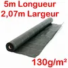 Image de 130g/m2 Toile Bache de paillage tissée Anti-Mauvaises Herbes Largeur 207m Longueur 5m