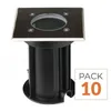 Image de Pack de 10 - Spot LED Extérieur Encastrable Carré IP65 pour Ampoule GU10 - SILAMP