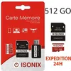 Image de Carte Micro-SD 512 Go - ISONIX - SDXC/SDHC - Classe 10 - Adaptateur inclus - Compatible smartphones et caméras