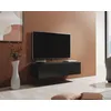 Image de Meuble TV - BERIT - 120 x 30 x 40cm - 2 compartiments - Noir Finition brillante