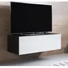 Image de Meuble TV - LUKE - H1 - 100x30x40cm - Noir et Blanc - Finition Brillante