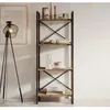 Image de Étagère de rangement Bibliothèque 55cm Structure stable en acier Noir mate Style Industriel Modèle FACTORY E1