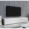 Image de Meuble TV avec pieds de salon 1 Porte avec 3 Compartiments CouleurBlanc L 180 x P 40 x H 32 cm Modèle Aitana M2