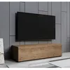 Image de Meuble TV avec pieds de salon 1 Porte avec 2 Compartiments Couleur Chêne L 120 x P 40 x H 32 cm Modèle Aitana M1