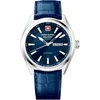 Image de Montre Mécanique Homme Swiss Alpine Military SAM7090.2535 - Acier inoxydable - Cadran Bleu - Bracelet Cuir