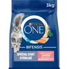 Image de PURINA ONE Chat Stérilisé - au Saumon et au Blé - 3kg - Croquettes pour chat adulte