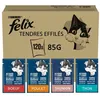 Image de FELIX Tendres Effilés en Gelée - Sélection Mixte - 120x85g - Sachets fraîcheur pour chat adulte