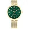 Image de Montre femme - Tommy Hilfiger - ELLA - Acier doré - Cadran vert - Étanchéité 3 ATM