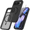 Image de Coque magnétique KAL pour Google Pixel 10/10 Proétui aimanté avec 2 verres trempésdos mat translucide antichocnoir