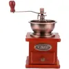 Image de Moulin à café manuel - Vintage - 2 à 3 tasses - Pin fonte céramique - Marron - 95 x 95 x 17 cm