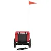 Image de Remorque de vélo pour chien ZERODIS - Rouge et noir - Tissu Oxford et fer - Capacité de charge 30 kg