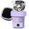 Image de Machine à Laver Portable 11L Pliable Mini Lave-Linge Fonction UV Stérilisation Panier Egouttoir et Pompe de Vidange pour Camping