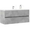 Image de SALE 2025Meuble salle de bain suspendu - Armoire dévier - Gris béton - 100x385x45 cm - Aggloméré193 Kg 8063