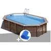 Image de Kit piscine bois Gré Macadamia 632 x 335 x 130 m + Bâche à bulles