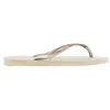 Image de Tongs SLIM Havaianas beige - Femme - Sable - Brides aspect métallisé