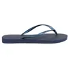 Image de Tongs Havaianas Slim Bleu Marine Mixte - Adulte Femme - Caoutchouc - Bride siglée - Entre doigt