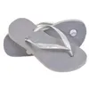 Image de Tongs Havaianas Slim pour Femme - Gris - Logo en relief - Semelle intérieure en relief riz