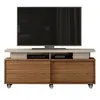 Image de Meuble TV 150 cm 60 Pouces Chêne et Taupe - L 150 x l 38.5 x H 61.7 cm
