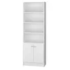 Image de Bibliothèque 2 Portes Blanche 5 Niches L 61.5 H 182.5 P 30.5 cm - L 61.5 x l 30.5 x H 182.5 cm