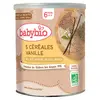 Image de Babybio 5 Céréales Vanille Riz, Blé, Avoine, Seigle, Quinoa +6m Bio 220g