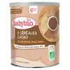 Image de Babybio 5 Céréales Cacao Riz, Blé, Avoine, Seigle, Quinoa +8m Bio 220g