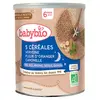 Image de Babybio 5 Céréales Verveine Fleur d'Oranger Camomille +6m Bio 220g