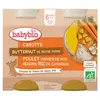 Image de Babybio Petits Pots Midi Carotte Butternut Poulet Riz +6m Bio 2 x 200g