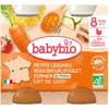 Image de Babybio Petits Légumes Boulghour Poulet Fermier Lait de Coco Bio 2 x 200g