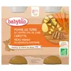 Image de Babybio Repas Midi Pot Pomme de Terre Carotte Veau +8m Bio 2 x 200g