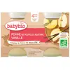 Image de Babybio Fruits Pot Pomme Vanille +4m Bio 2 x 130g