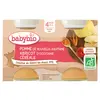 Image de Babybio Fruits Pot Pomme Abricot Céréale +4m Bio 2 x 130g