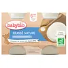 Image de Babybio Desserts Lactés Pot Brassé au Lait de Vache Nature +6m Bio Lot de 2 x 130g