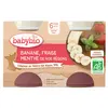 Image de Babybio Fruits Pot Banane Fraise Menthe +6m Bio 2 x 130g