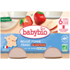 Image de Babybio Brassé au lait de Vache français - Pomme Fraise de nos Fermes - 2x130g