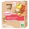 Image de Babybio Fruits Gourde Pomme Fraise Vanille +6m Bio 4 x 90g
