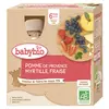 Image de Babybio Gourdes Pomme de Provence Myrtille Fraise +6m Bio 4 x 90g