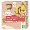 Image de Babybio Fruits Gourde Poire Banane Millet +6m Bio 4 x 90g