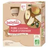 Image de Babybio Gourdes Poire Fleur d'Oranger +6m Bio 4 x 90g