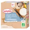 Image de Babybio Desserts Lactés Gourde Brassé Lait de Chèvre Poire Vanille +6m Bio 4 x 85g