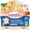 Image de Babybio Ravioli Emmental Sauce Patate Douce Fromage de Chèvre Bio 190g