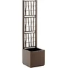 Image de STEFANPLAST Bac à fleur/Jardinière ETHICA - Taupe - Carré avec treillis - 38 L - 36x36xh 140 cm