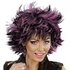 Image de Perruque - WIDMANN - Steamy 04414 - Noir et rose - Effet déluré - Coupe courte décoiffée